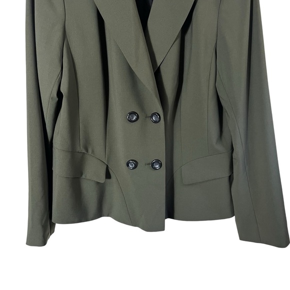 LAFAYETTE 148 Double Breasted Dark Olive Wool Blazer - Picture 5 of 9